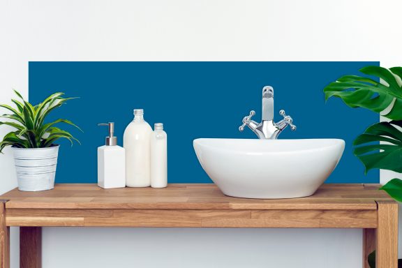 Panneau de vasque pour salle de bain couleur bleu pétrole Deluart