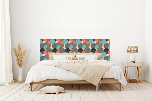 Tête de lit bulles Japonaises taupe Deluart