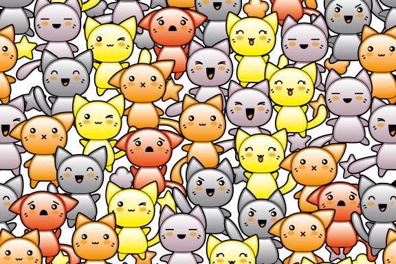 Chats kawai orange