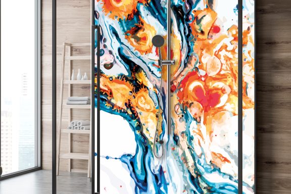 Panneau de douche fluide art volcano Deluart