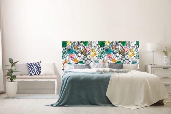 Tête de lit hibiscus orange Deluart