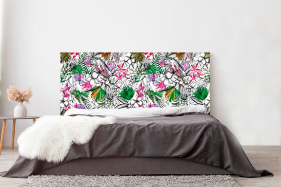 Tête de lit hibiscus rose Deluart