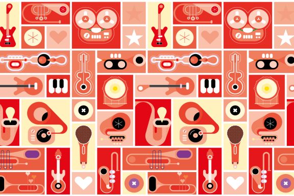 Instruments de musique rouge