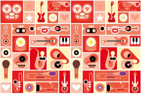 Instruments de musique rouge