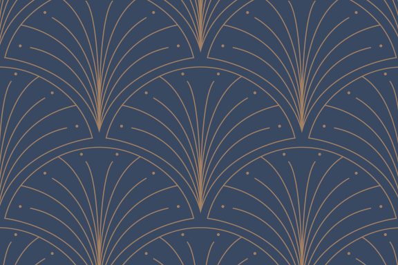 Jacquard art déco bleu