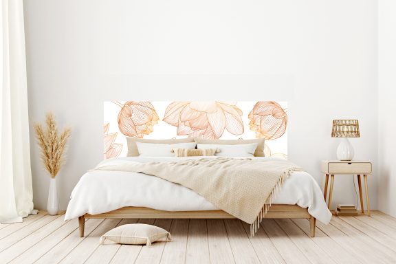 Tête de lit Lotus art déco blanc Deluart
