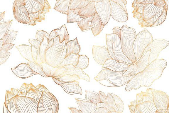 Lotus art déco blanc