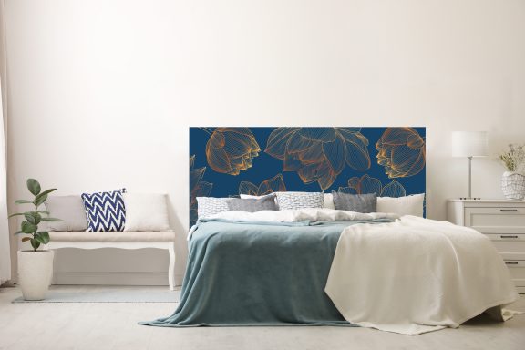 Lotus art déco bleu