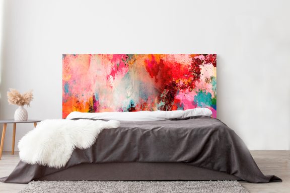 Tête de lit décor nuages de couleurs Deluart