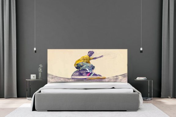 Tête de lit ados décor skateur Deluart