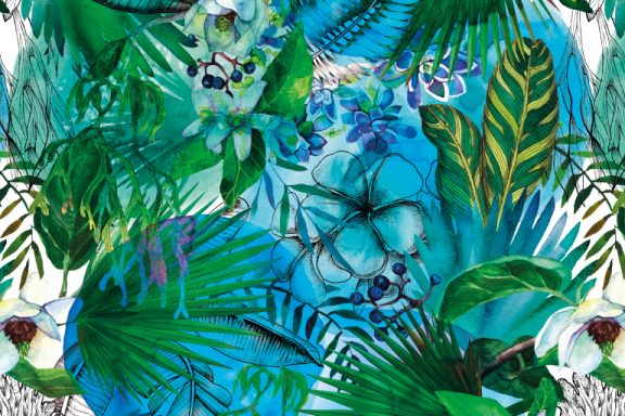 Végétation tropicale bleu