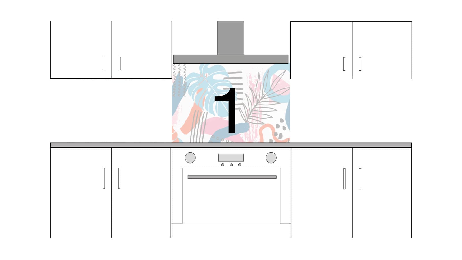 Illustration Dimensions fond de hotte