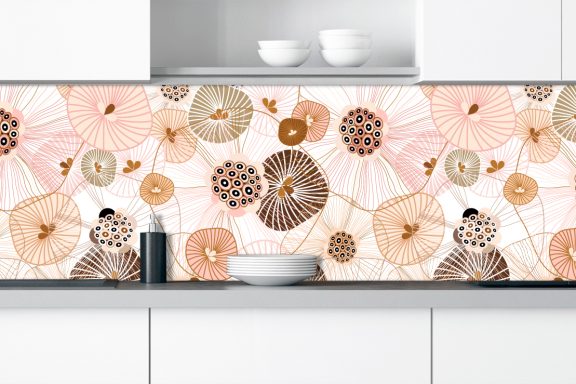 Crédences de cuisine - Panoramique - Osaka flowers vintage