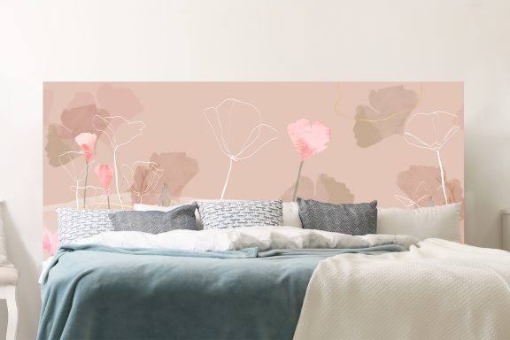 Coquelicots graphiques beige