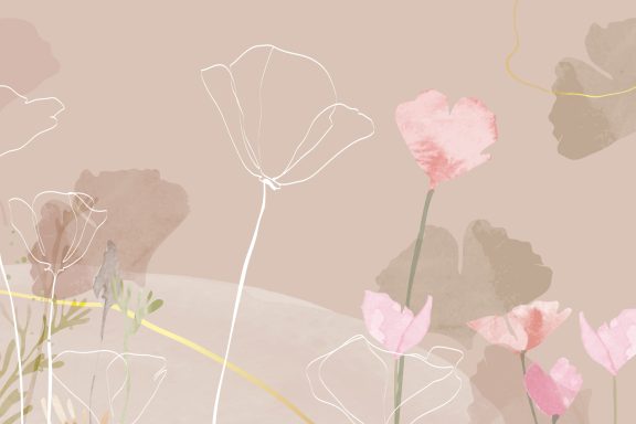 Coquelicots graphiques beige