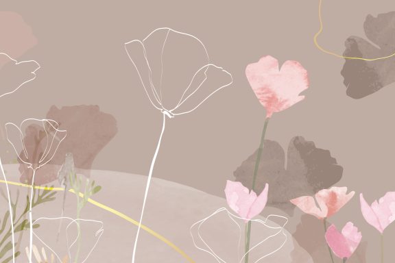 Coquelicots graphiques taupe