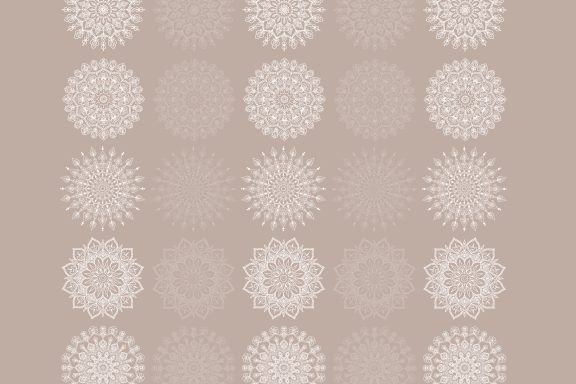 Mandalas blanc et taupe