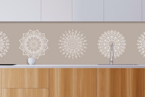 Mandalas blanc et taupe