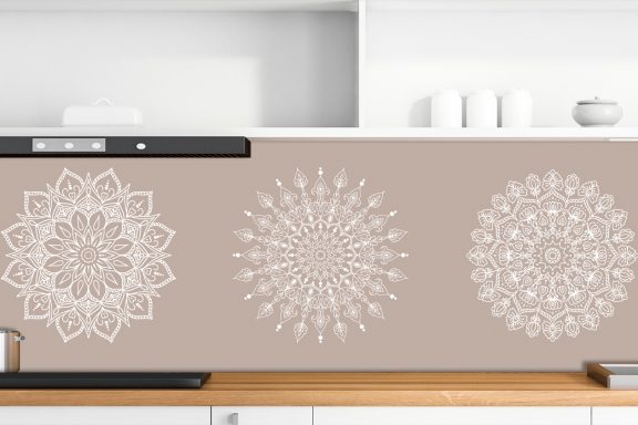 Mandalas blanc et taupe