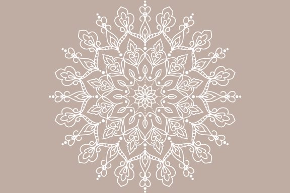 Mandalas blanc et taupe version 05