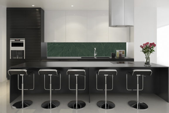 Crédences de cuisine - Panoramique - Feuilles Tropicales